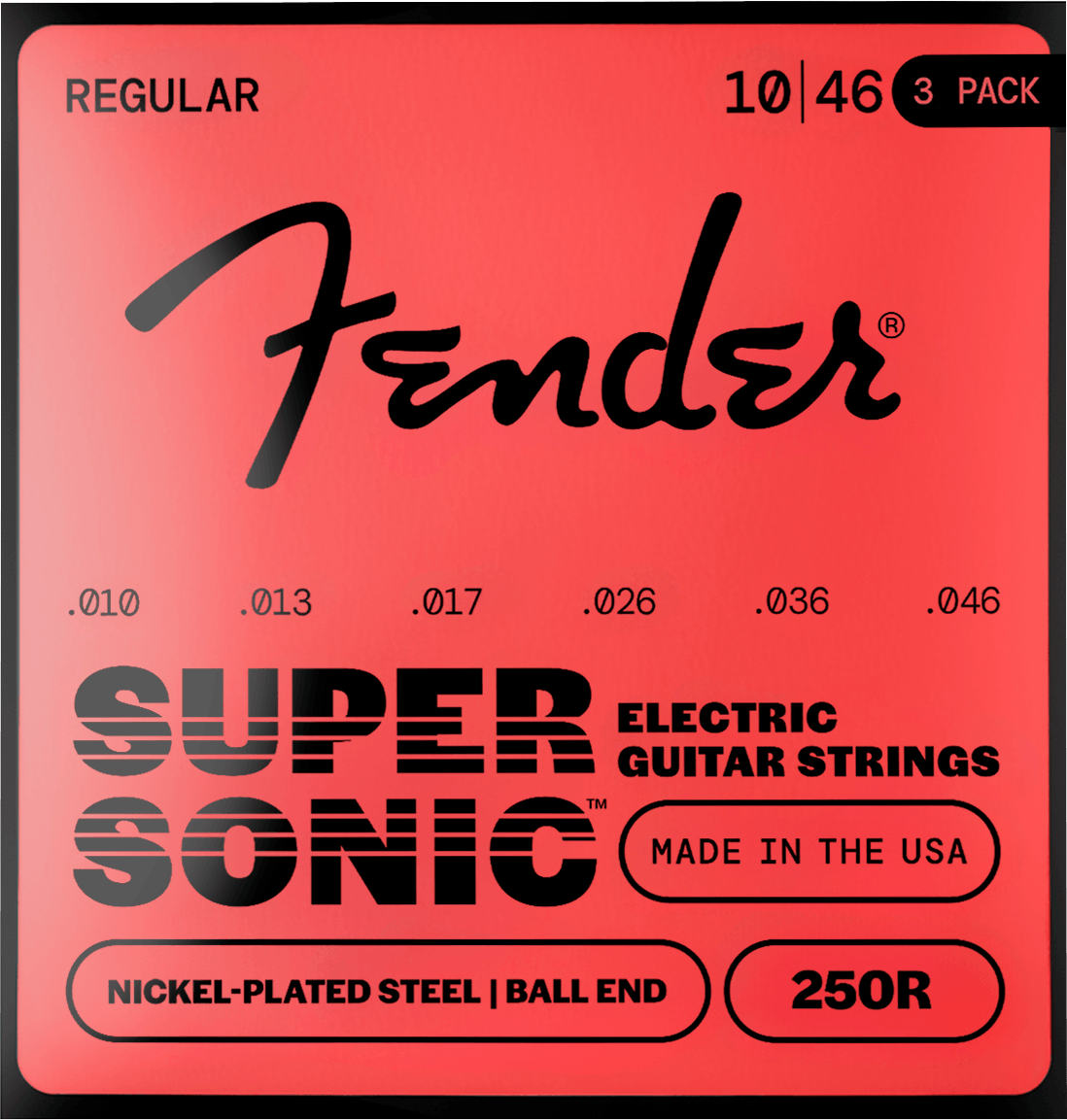 SuperSonic™ 250 Nickel-Plated Steel Guitar Strings (3-Pack)