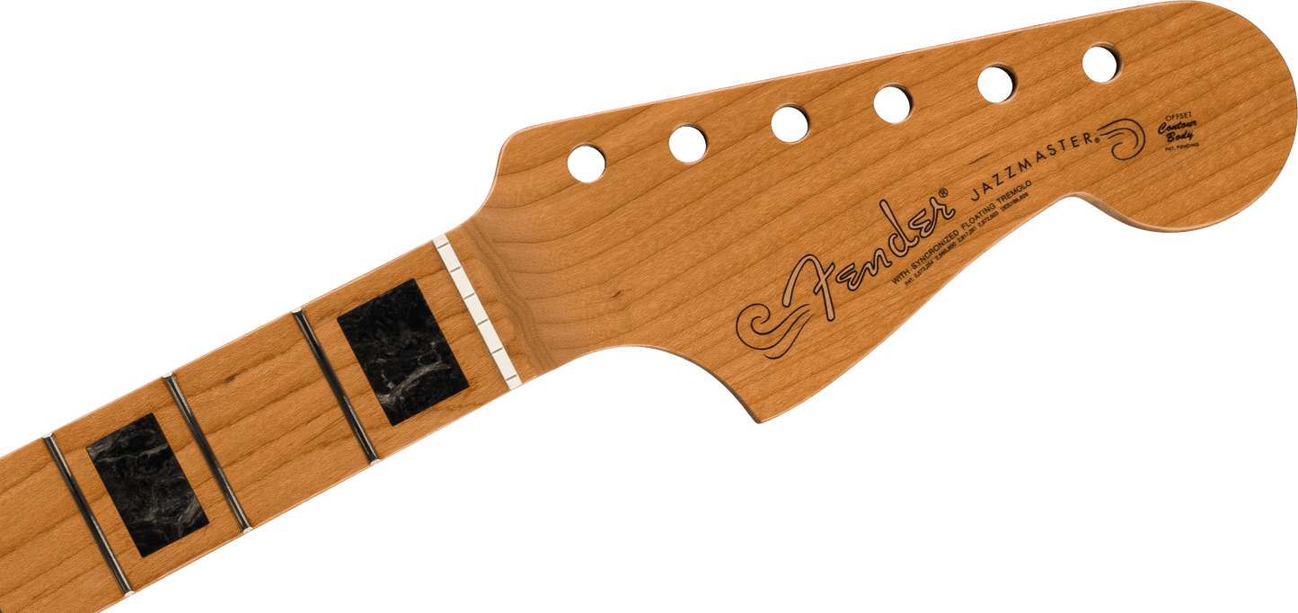 Roasted Jazzmaster Neck, Block Inlays, 22 Medium Jumbo Frets, 9.5" Radius, Modern C Shape