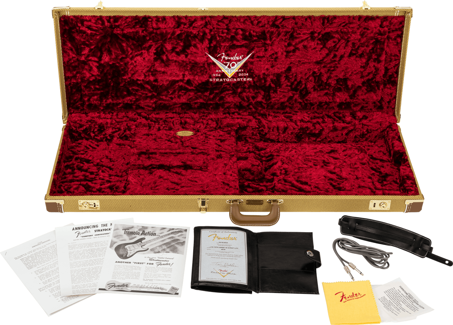 Limited Edition 70th Anniversary 1954 Stratocaster® DLX Closet Classic, 1-Piece Quartersawn Maple Neck Fingerboard, Wide-Fade 2-Color Sunburst