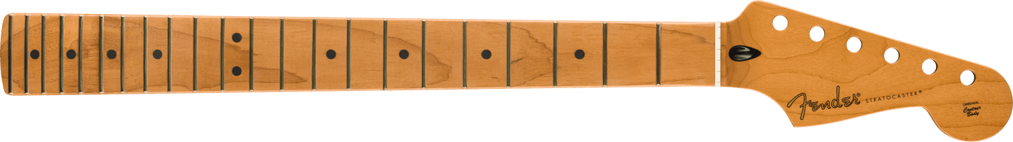 Satin Roasted Maple Stratocaster Neck, 22 Jumbo Frets, 12", Flat Oval Shape