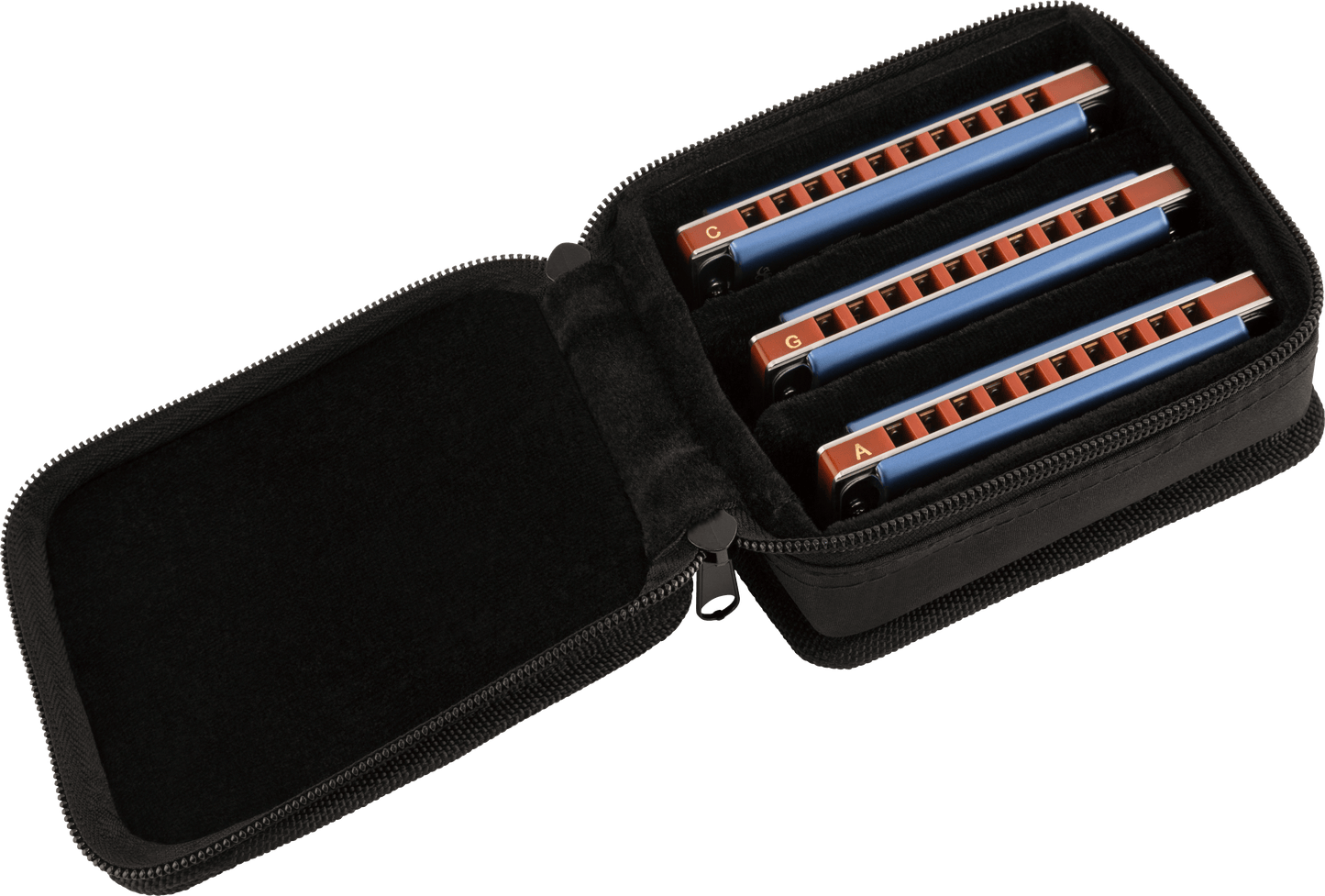 Fender® Midnight Blues Harmonicas - 3-Pack with Case