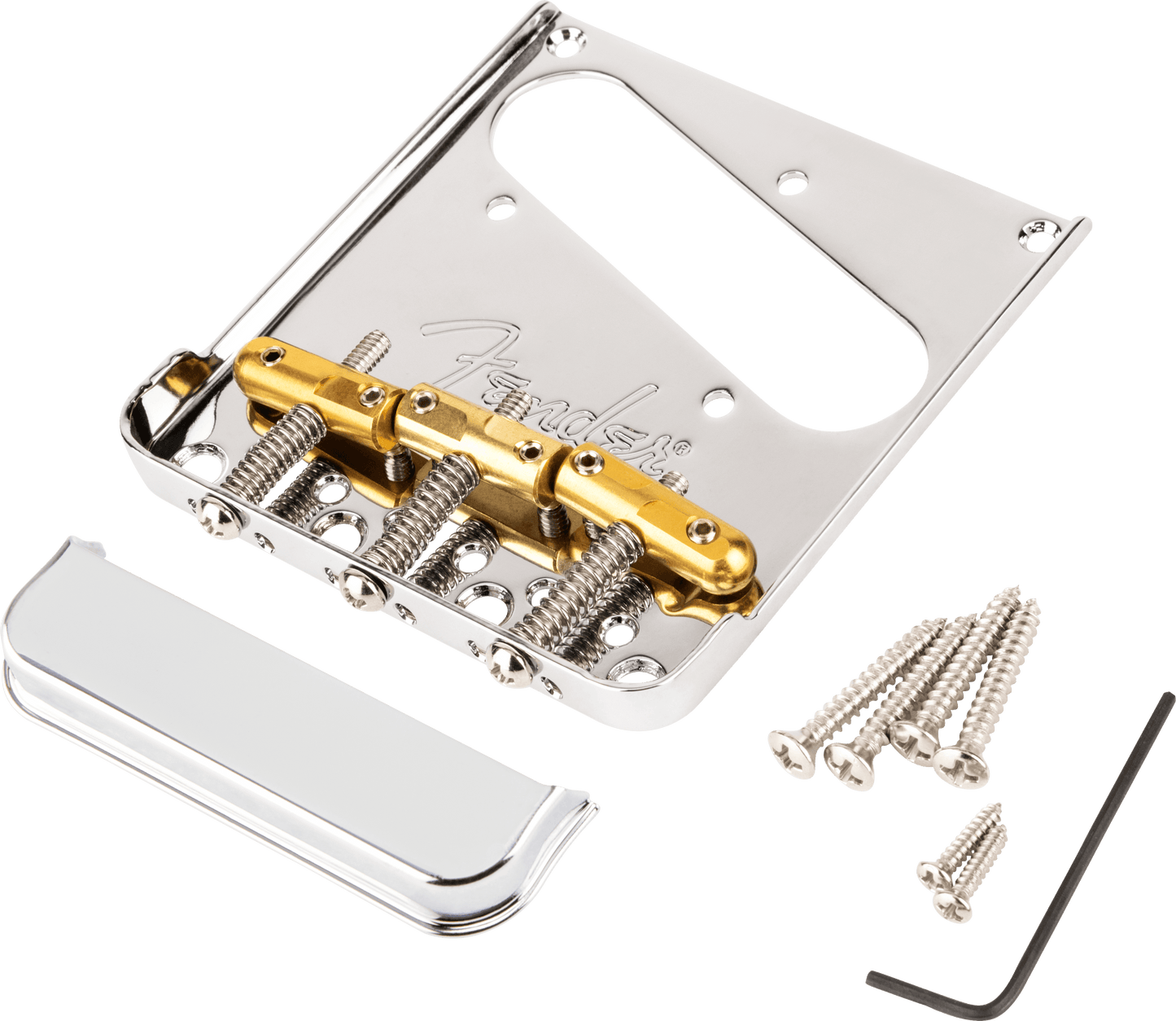3-Saddle Top-Load/String-Through Tele® Bridge with Compensated Brass "Bullet" Saddles