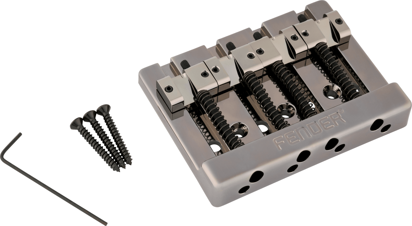 Fender® HiMass™ String-Through 4-String Bass Bridge Assembly With Brass Saddles
