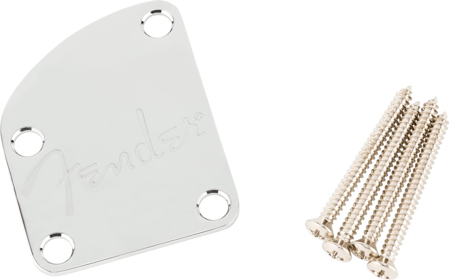 Countoured Heel Neck Plate w/Spaghetti Logo, Chrome