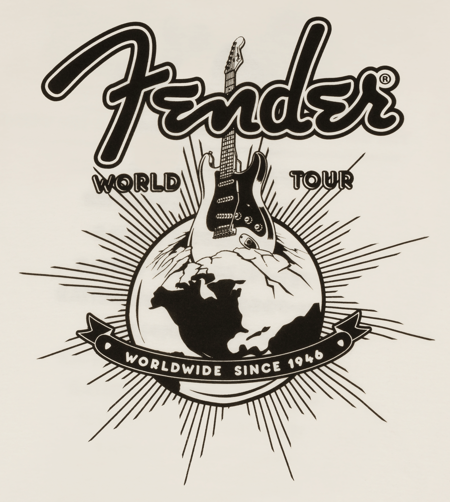 Fender® World Tour T-Shirt, Vintage White