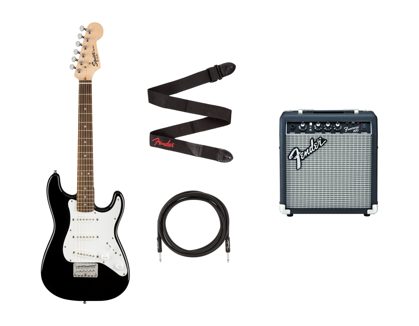 Squier Mini Stratocaster Bundle, Schwarz